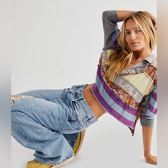 NWOT FreePeople High Point Tee Blouse Top - Picture 2 of 5